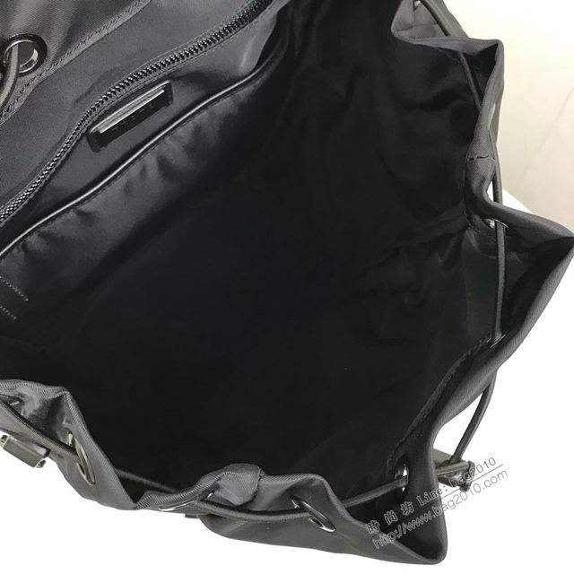 prada男包 普拉達專櫃2020爆款 2VZ135 Prada新款雙肩包 Prada男士後背包 黑+黑+藍  pyd2037